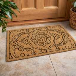 Winged Medallion Door Mat I Symmetrical Patterned Porch Stylish Floor D??cor - thumbnail 4