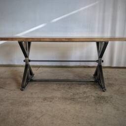 Modern Industrial Dining Table, Rustic Farmhouse Dinner Table - thumbnail 4
