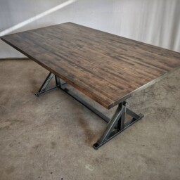 Modern Industrial Dining Table, Rustic Farmhouse Dinner Table - thumbnail 3