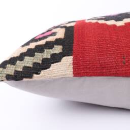 Handmade Kilim Lumbar Pillow Cover Bohemian Stripe Sofa - 12x24 - thumbnail 4