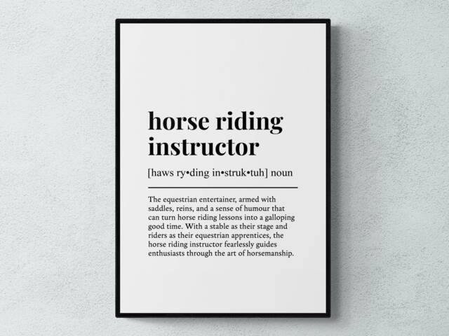 Horse Riding Instructor Funny Definition Job Work Gift Wall Art Print - image 1