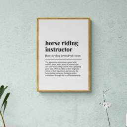Horse Riding Instructor Funny Definition Job Work Gift Wall Art Print - thumbnail 3