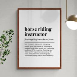 Horse Riding Instructor Funny Definition Job Work Gift Wall Art Print - thumbnail 2