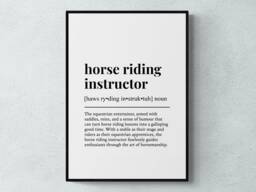 Horse Riding Instructor Funny Definition Job Work Gift Wall Art Print - thumbnail 1