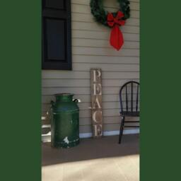 "Peace Wooden Rustic Porch Sign/Christmas Holidays Outdoor Welcome/ Farmhouse Vertical/ Tall 36"" X 5.75" - thumbnail 2