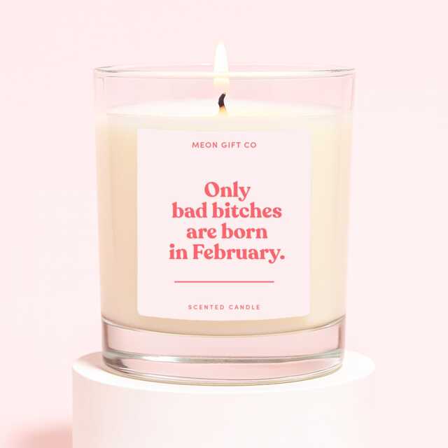 Funny February Birthday Candle - Gifts For Women Only Bad Bitches Are Born - image 1