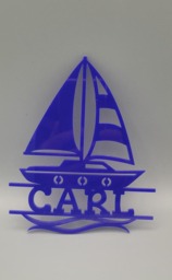 Personalised Nautical, Boat, Sailboat Bedroom Decor, Boat Club Name Sign Name, Door Or Wall Hanger in Acrylic Wood - thumbnail 1