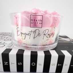Rose Candle - Birthday Luxury Gift Wax Flower Coco Soy Triple Cotton Wick 450G Box & Ribbon - thumbnail 2