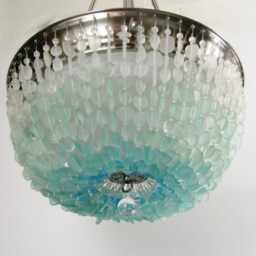 Sea Glass Chandelier Biscayne Bay Coastal Lighting Fixture - thumbnail 2