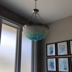 Sea Glass Chandelier Biscayne Bay Coastal Lighting Fixture - thumbnail 4