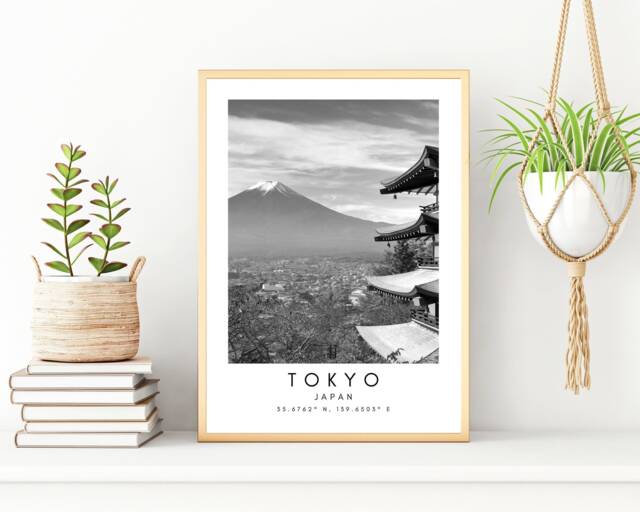 Tokyo Print Black & White Japan Skyline Art - image 1