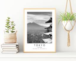 Tokyo Print Black & White Japan Skyline Art - thumbnail 1