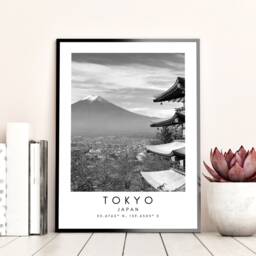 Tokyo Print Black & White Japan Skyline Art - thumbnail 2