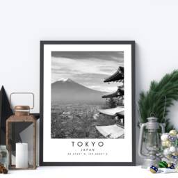 Tokyo Print Black & White Japan Skyline Art - thumbnail 3
