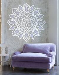 Stencil Marakesh Mandala - Pattern For Diy Wall Decor Persian Floral Ornament Modern Home Stencils #s022 - thumbnail 1