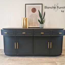 Luxurious Curved Mid Century Nathan Sideboard in Grey - thumbnail 3