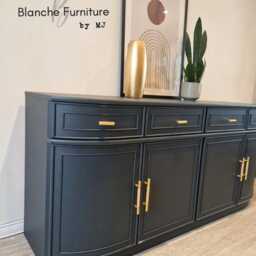 Luxurious Curved Mid Century Nathan Sideboard in Grey - thumbnail 2