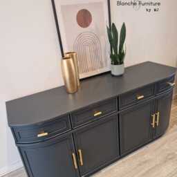 Luxurious Curved Mid Century Nathan Sideboard in Grey - thumbnail 4