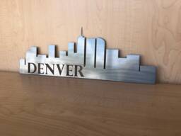 Denver Skyline Metal Wall Art With Powder Coat Fade - Lots Of Colors Available - thumbnail 1