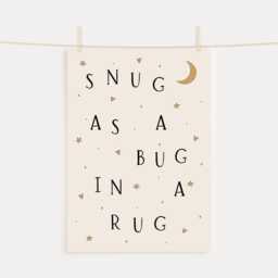 Snug As A Bug in Rug, Nursery Print, Kids Bedroom, Girl, Boy, Unframed, A1/A2/A3/A4/A5, Quote New Baby Gift, Decor, Gicl??e - thumbnail 3