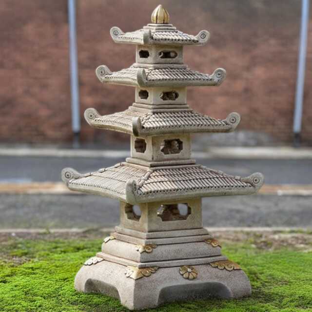 Large Concrete Pagoda Sculpture Japanese Lantern Statue Stone Zen Art Decor Outdoor Figure Cement Yard Lover Gift - image 1