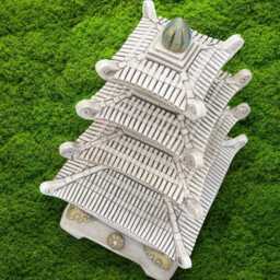 Large Concrete Pagoda Sculpture Japanese Lantern Statue Stone Zen Art Decor Outdoor Figure Cement Yard Lover Gift - thumbnail 2