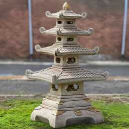 Large Concrete Pagoda Sculpture Japanese Lantern Statue Stone Zen Art Decor Outdoor Figure Cement Yard Lover Gift - thumbnail 1