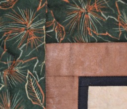 Log Cabin Quilted Wall Hanging, Quilt, Toile Embroidery, Home Decor - thumbnail 4