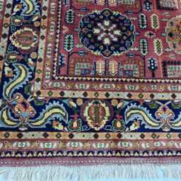 Handwoven Gandumi Wool Rug 13.1x9.1 Ft Afghan Geometric Rug - thumbnail 2