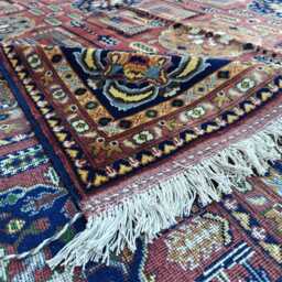 Handwoven Gandumi Wool Rug 13.1x9.1 Ft Afghan Geometric Rug - thumbnail 4