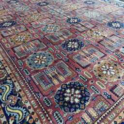 Handwoven Gandumi Wool Rug 13.1x9.1 Ft Afghan Geometric Rug - thumbnail 3