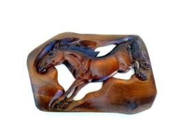 "Wood Carving Horse Rustic Driftwood Reclaimed Hand Carved Teak Natural Wild Wall Hanging Art Home Decor/Gift 14"" X 10" - thumbnail 1