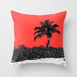 Palm Tree Coral, Pillow Home Decoration, Accent Pillows, Landscape, Island Living, Modern Design, Nautical, Beach Decor, Dorm Decor - thumbnail 1