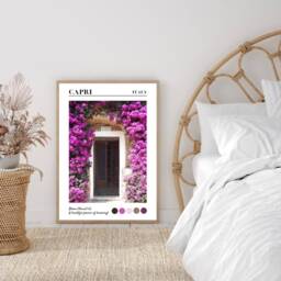 Capri Print, Photography Italy Poster, Italian Door Photograpy Travel Positive Quote Print - thumbnail 2