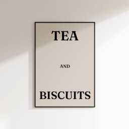 Tea & Biscuit Print - Kitchen Wall Art Wall Art Modern Print Cosy Living Room Decor A4 - thumbnail 2