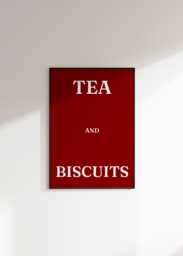 Tea & Biscuit Print - Kitchen Wall Art Wall Art Modern Print Cosy Living Room Decor A4 - thumbnail 1
