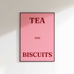 Tea & Biscuit Print - Kitchen Wall Art Wall Art Modern Print Cosy Living Room Decor A4 - thumbnail 3