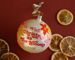 Orange Blossom First Christmas Married Ornament, Newlywed Mr & Mrs Gift, Our Ornament - thumbnail 1