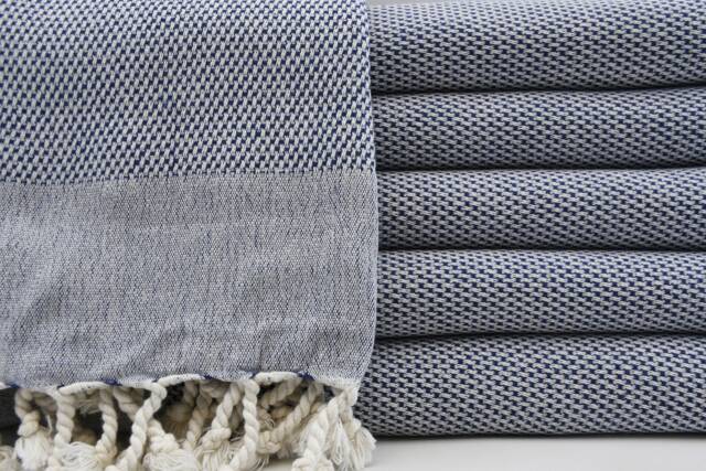 "Navy Blue Towel, Turkish Towel, 38""x67" - image 1