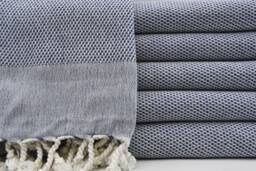 "Navy Blue Towel, Turkish Towel, 38""x67" - thumbnail 1