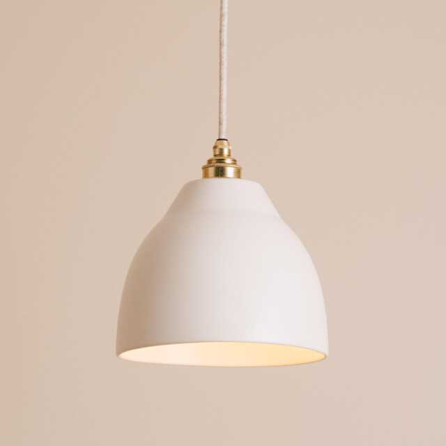White Element Pendant Light in Ceramic & Brass/Nickel - image 1