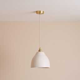 White Element Pendant Light in Ceramic & Brass/Nickel - thumbnail 2