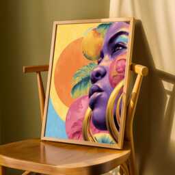 Afrocentric Portrait Print Tropical Foliage, Modern Pop Art - Poster Only - thumbnail 3