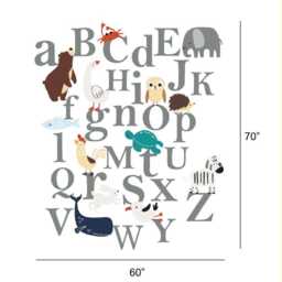 Alphabet Animals Nursery Wall Decal, Abc Vinyl Sticker - thumbnail 4