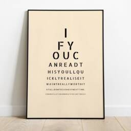 Humorous Eye Test Poster - Digital Download Home Decor Wall Art Don't Be Nosy Opticians Chart Funny Toilet Print Downstairs Loo - thumbnail 3