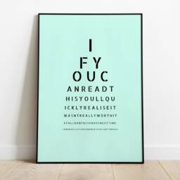 Humorous Eye Test Poster - Digital Download Home Decor Wall Art Don't Be Nosy Opticians Chart Funny Toilet Print Downstairs Loo - thumbnail 2