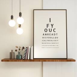 Humorous Eye Test Poster - Digital Download Home Decor Wall Art Don't Be Nosy Opticians Chart Funny Toilet Print Downstairs Loo - thumbnail 1
