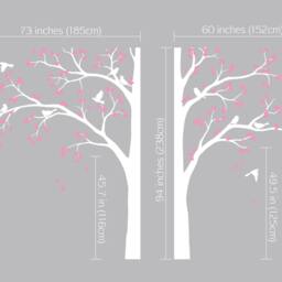 Full Corner Tree Wall Decal Sticker Set Of Two For Nursery & Kids Rooms - thumbnail 2