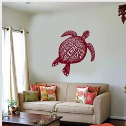 Wall Vinyl Decal Animals Giant Turtle Marine Nautical Ocean Caribbean Sea Beach House Decor - #1056Dz - thumbnail 2