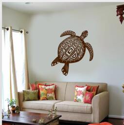 Wall Vinyl Decal Animals Giant Turtle Marine Nautical Ocean Caribbean Sea Beach House Decor - #1056Dz - thumbnail 1